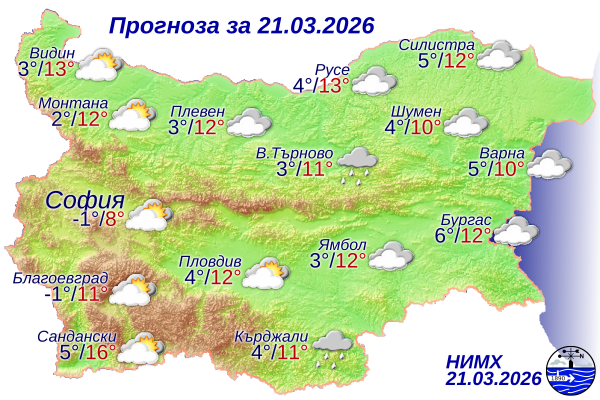Ето какво ще бъде времето днес